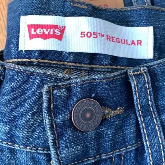 Levi's 505 Straight Leg Jeans Sz 16 Slim - Picture 5 of 9